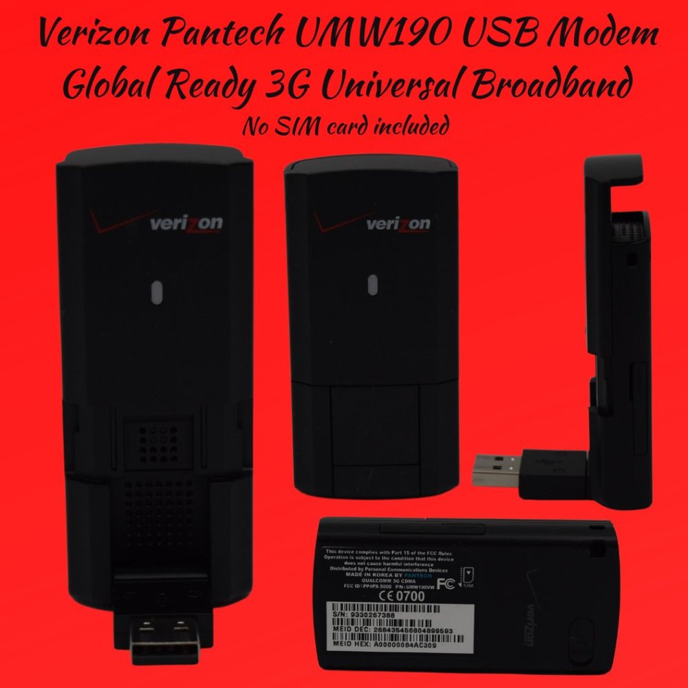 Verizon Pantech UMW190 USB Modem Global Ready 3G